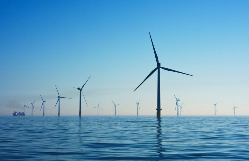 image of windfarms on the sea